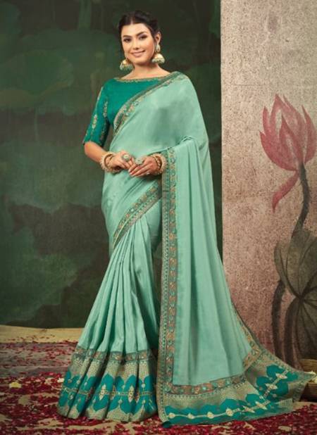 Sea Green Colour NORITA 42400 SERIES GATHA Mahotsav New Latest Designer Ethnic Wear Silk Saree Collection 42411